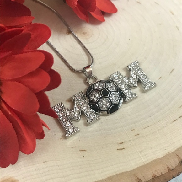 ⚽️Soccer Mom Silver Crystal Rhinestone Necklace - Picture 4 of 6